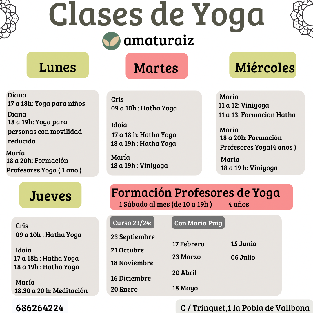 clases de yoga en la pobla de vallbona